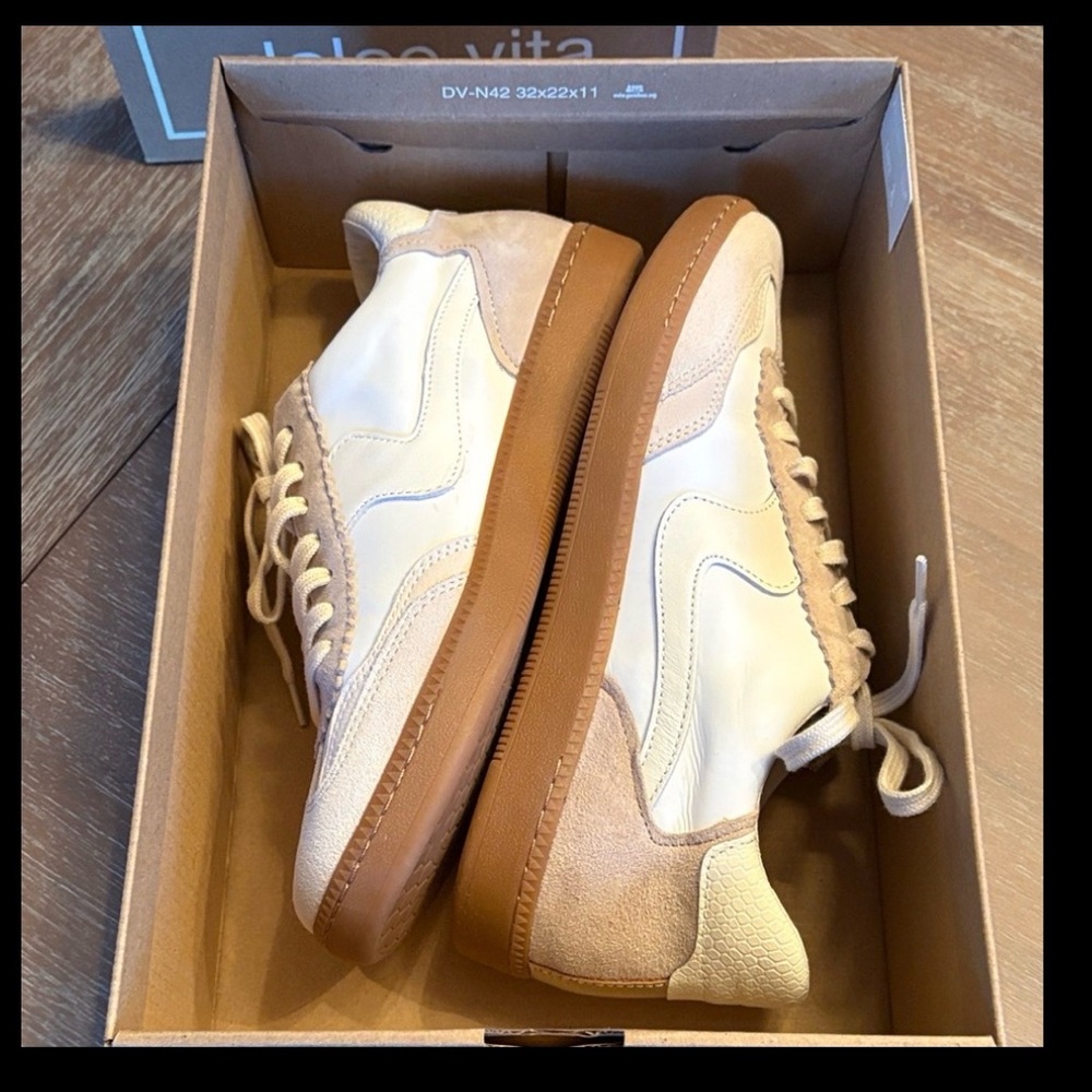 NEW DOLCE VITA women's notice sneakers in ivory multi size 9.5